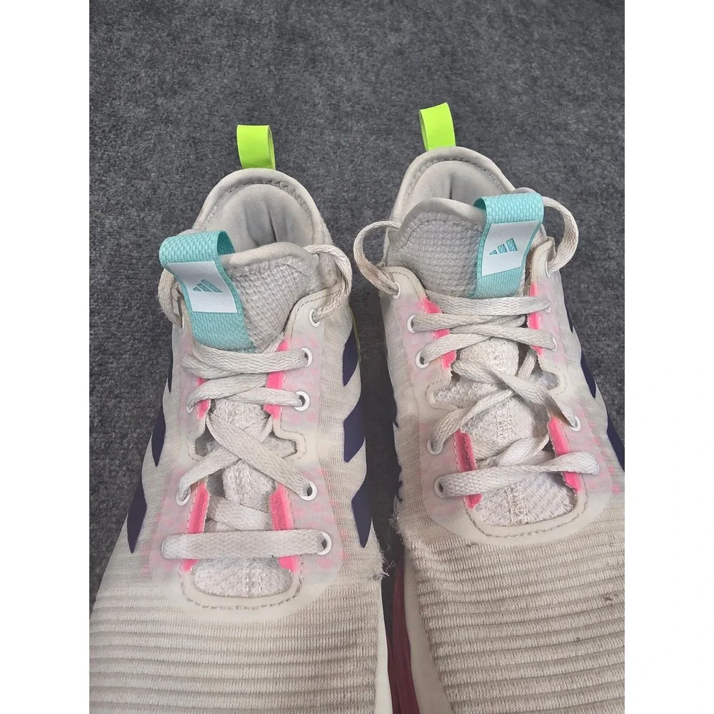 Adidas Crazyflight Mens 10 Volleyball Shoes White Neon‎ Gradient Boost Indoor
